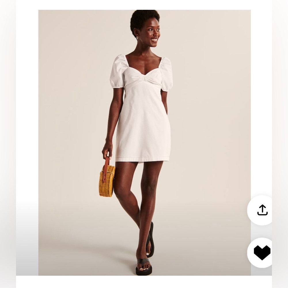 White puff sleeve Abercrombie mini dress xs